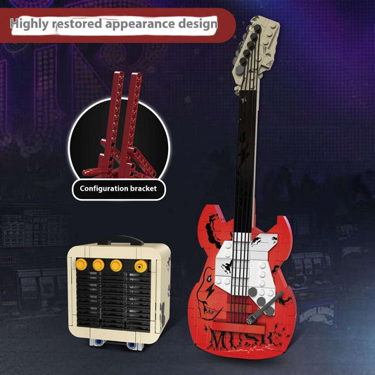 Rock Electric Guitar Music Assembling Building Blocks Creative Toys