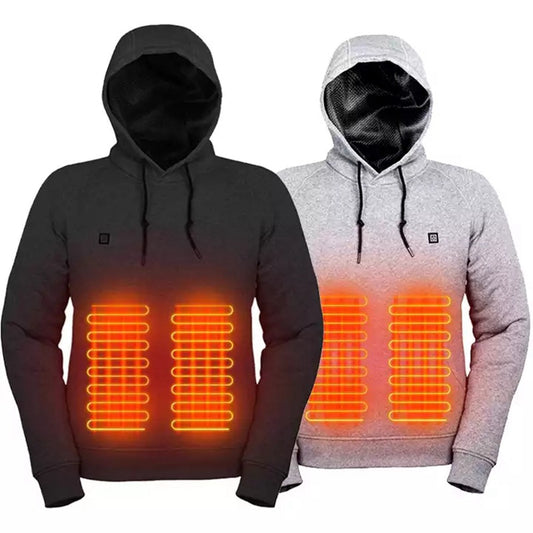 New Outdoor Electric USB Heating Sweaters Hoodies Men Winter Warm Heated Clothes Charging Heat Jacket Sportswear