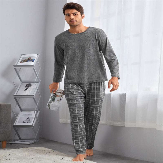 Thin Section Plaid Loungewear Outer Pants Men's Suit