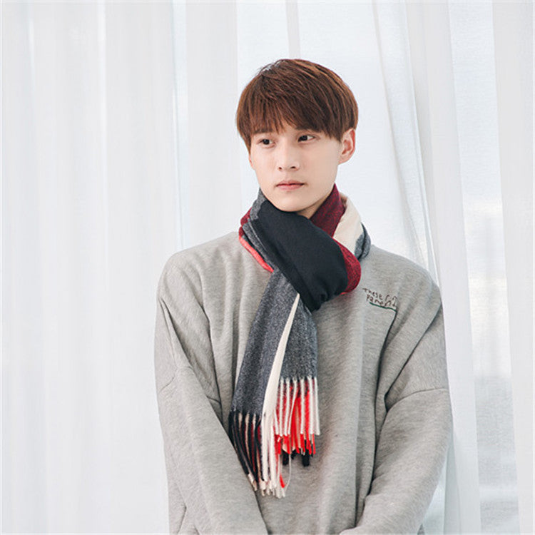 Warm Tassel Plaid Bristle Scarf - globaltradeleader