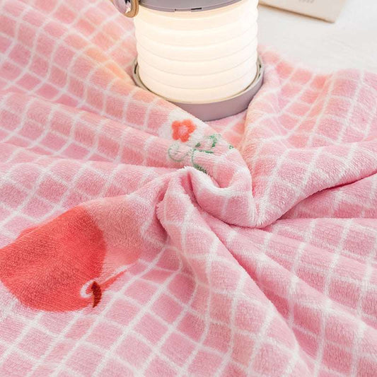 Home Flannel Peach Pattern Thermal Blanket