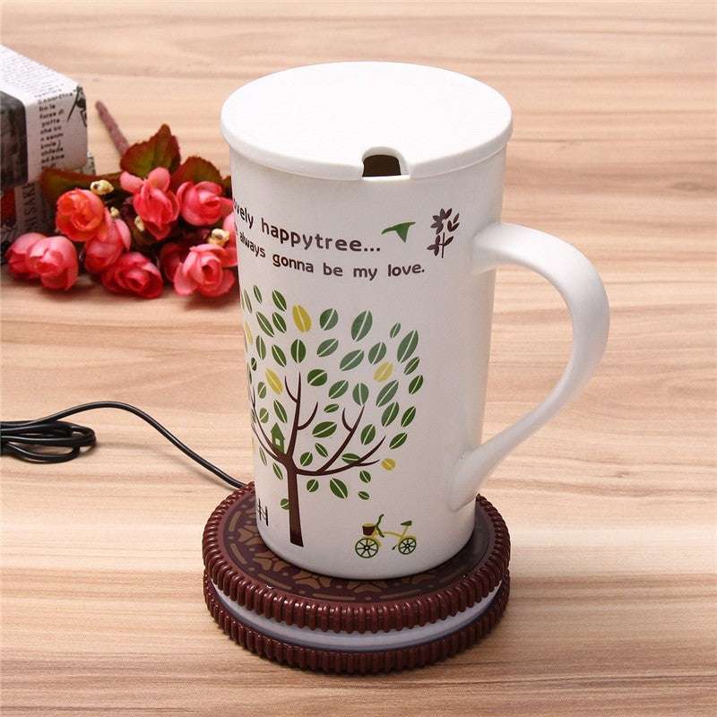 Portable Cookie Shape Cup Mat USB Power Supply Cable Heater Mat Drinks Warmer Tiny Mug Drink Coaster Vacuum Cup Pad 2021 New - globaltradeleader
