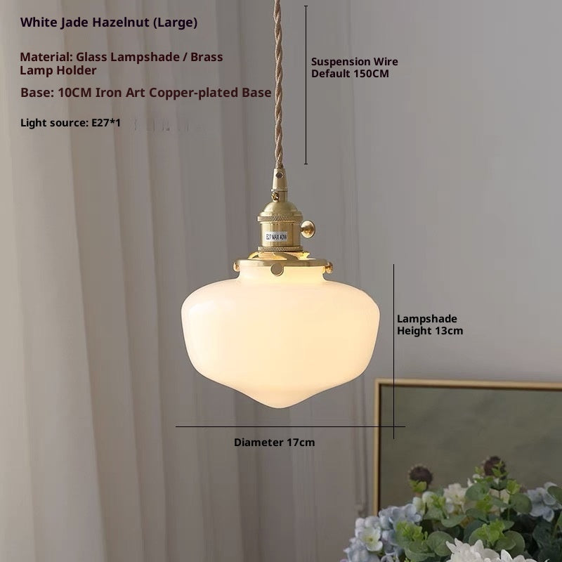 Bedside Balcony Bedroom Brass Glass Chandelier - globaltradeleader