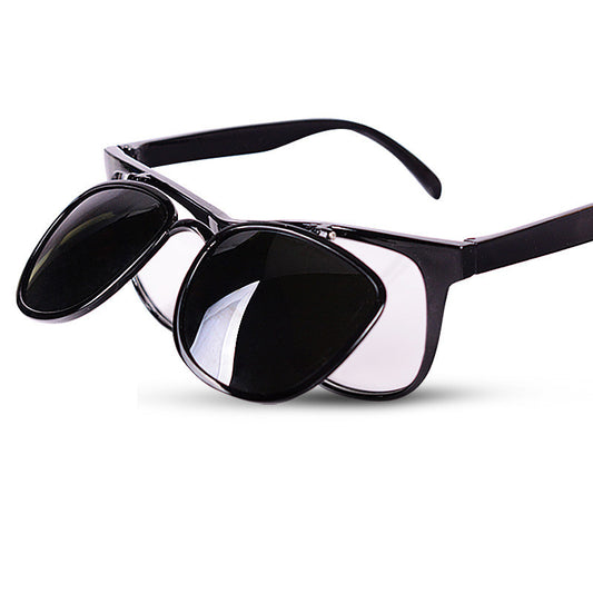 Dual-purpose flip welding glasses