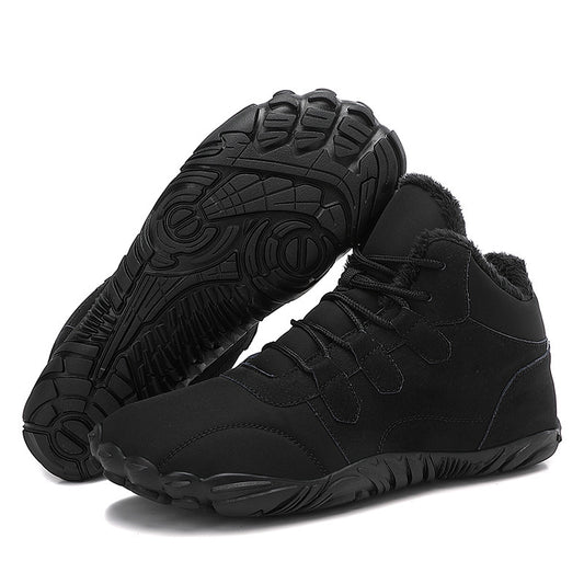 Outdoor Winter Snow Boots Men's Waterproof Bare Feet Five-finger Cotton Shoes Fleece Lined Padded Warm Keeping - globaltradeleader