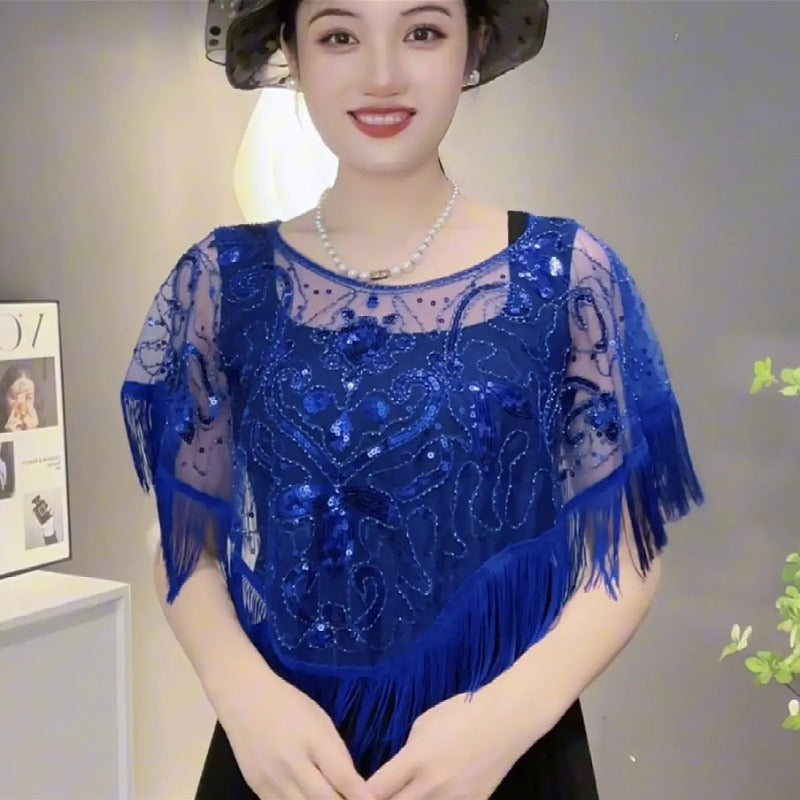 All-matching Elegant Ethnic Style Tassel Sequins Shawl