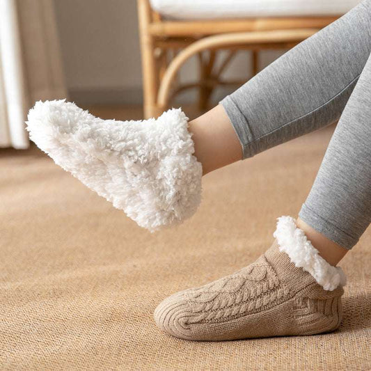 Winter Knitted Plush Floor Socks Home Warm Non-slip Carpet Socks Women - globaltradeleader