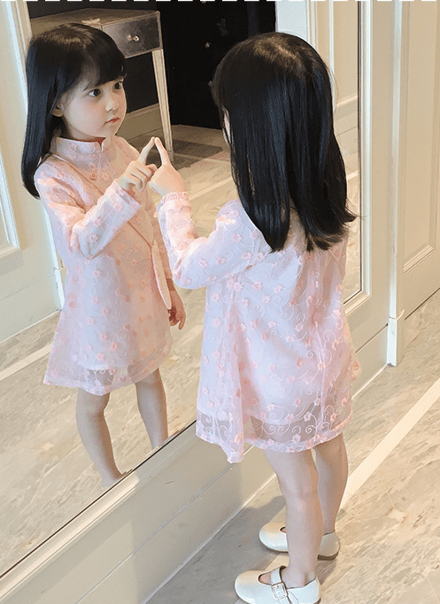 Girls long-sleeved cheongsam dress costumes