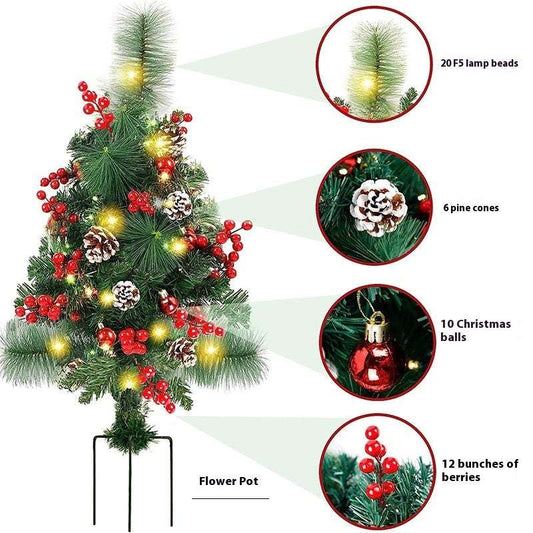 Christmas Solar Christmas Tree Floor Outlet Lawn Lamp Courtyard Landscape Decoration
