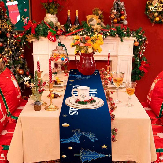 Christmas Tablecloth Polyester Fiber Oxford Cloth Table Runner - globaltradeleader
