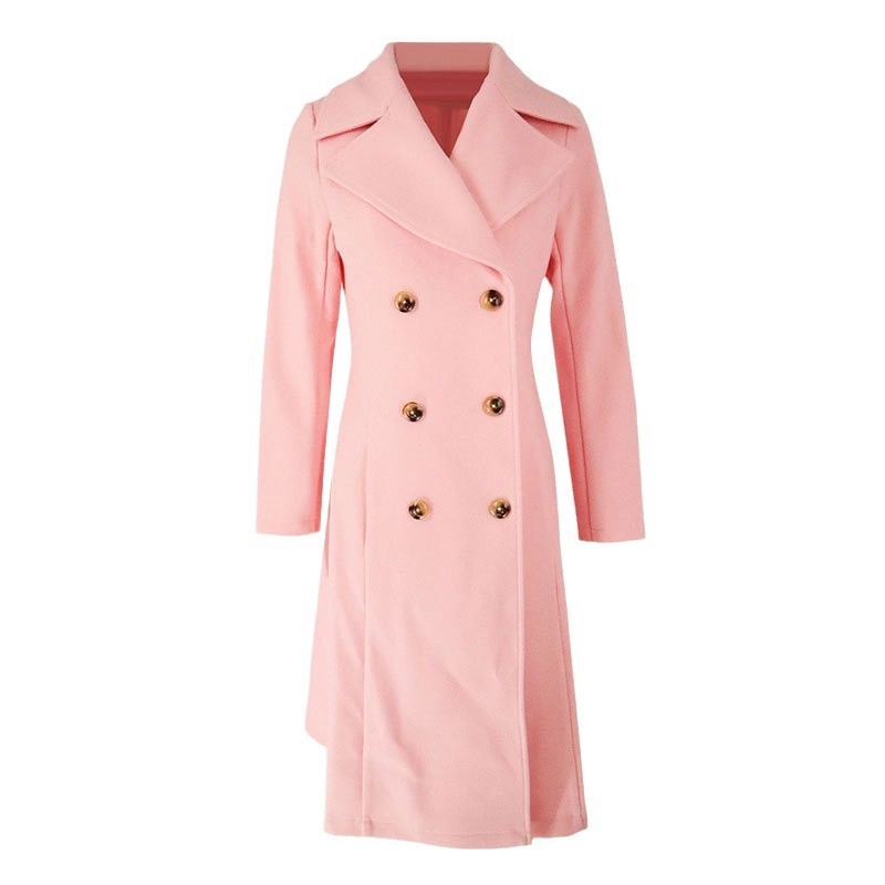 Women's Trench Coat Lapel Pocket Double Breasted Coat - globaltradeleader