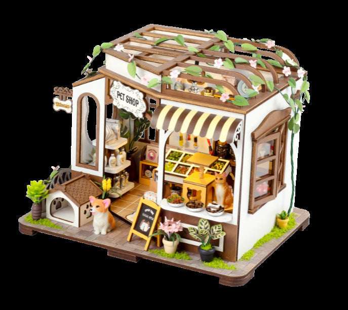 Ancient Style Pop-up Book Assembled Book Stand Diy Cottage Model Artistic Ornaments