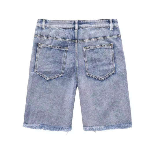 Men's Ripped Shorts Men's European Hip Hop Raw Edges - globaltradeleader