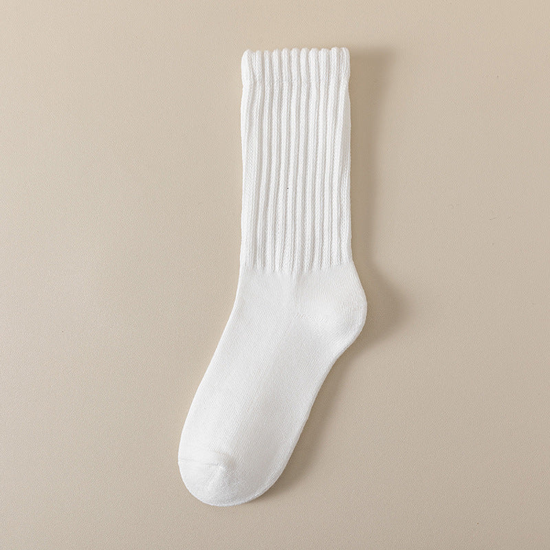 Winter Fleece-lined Thickened Middle Tube Cotton Thermal Terry Long Tube Casual Socks - globaltradeleader