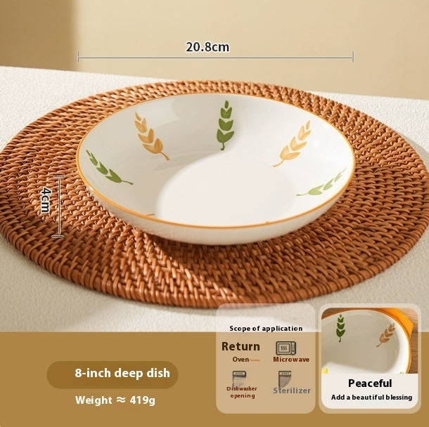 Deep Plates Dinner Plate High Sense Underglaze Tableware - globaltradeleader