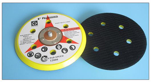 6inch 6hole Pneumatic Hook And Loop Polishing Disk Self Adhesive Sponge Tray