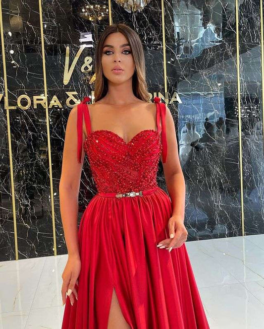 Women's Temperament Long Banquet Evening Dress Suspenders Sequined Large Skirt - globaltradeleader