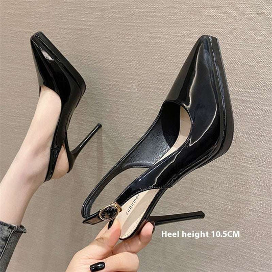 Pointed-toe Stiletto Shoes Sexy Super High Heel Toe Cap Slingback Sandals - globaltradeleader