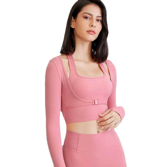 Sexy Running Sports T Shirt Long Sleeved Quick Drying Workout Clothes Top - globaltradeleader