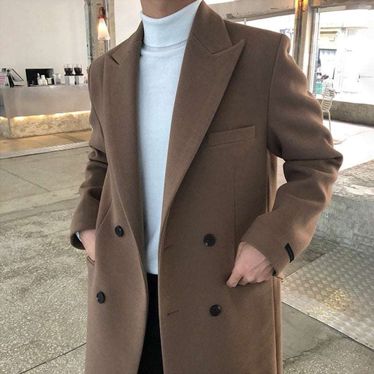 Men's Mid-length Thickened Double-sided Woolen Coat