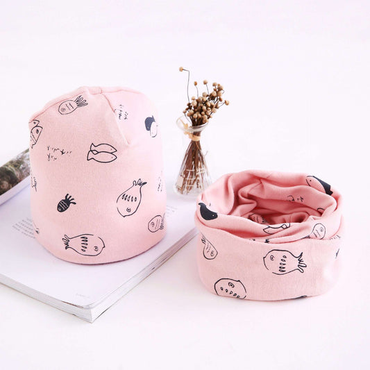Two-piece Towel Baby Cotton Collar Hat Set