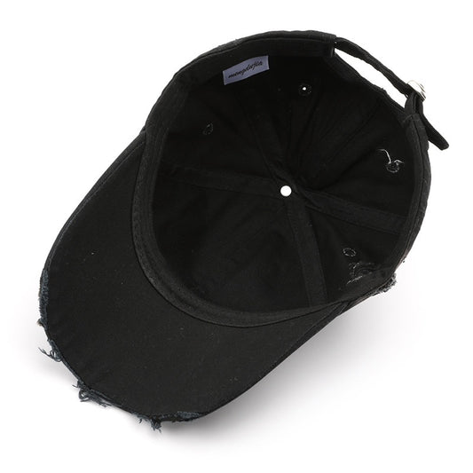 Retro Pure Color Washed Hole Light Board Baseball Cap - globaltradeleader