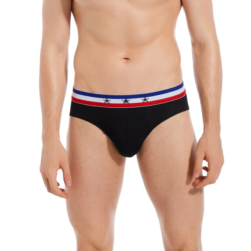 Men's Combed Cotton U Convex Double Layer Low Waist Comfort Briefs