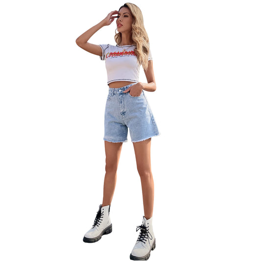 High Waist Loose Casual Women's Denim Shorts - globaltradeleader