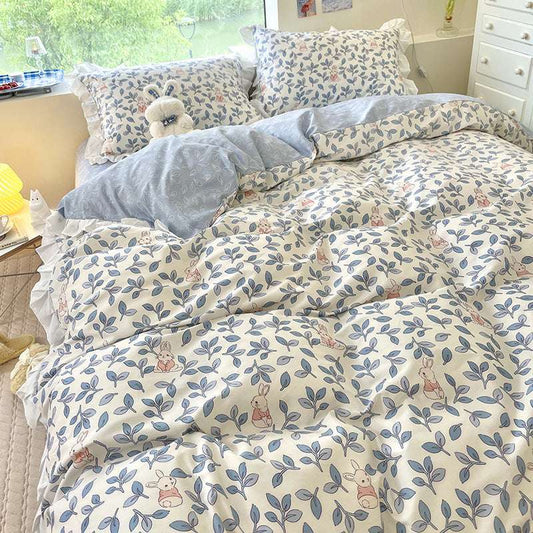 Cute Cotton Summer Princess Wind Bed Three-piece Cartoon