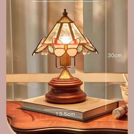 Retro Butterfly Flower Glass Mini Table Lamp - globaltradeleader