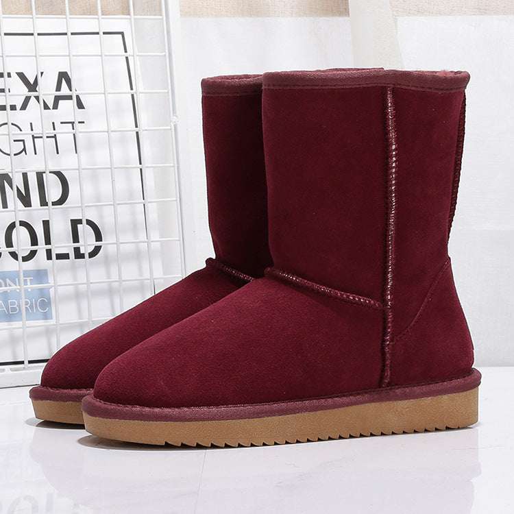 Middle Tube Plus Velvet Warm Boots Student Cotton Shoes - globaltradeleader