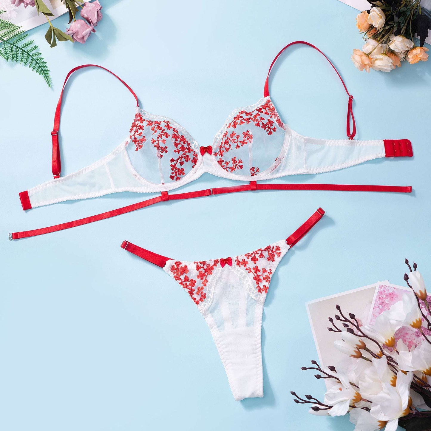 Women's Floral Embroidered Underwear Bra