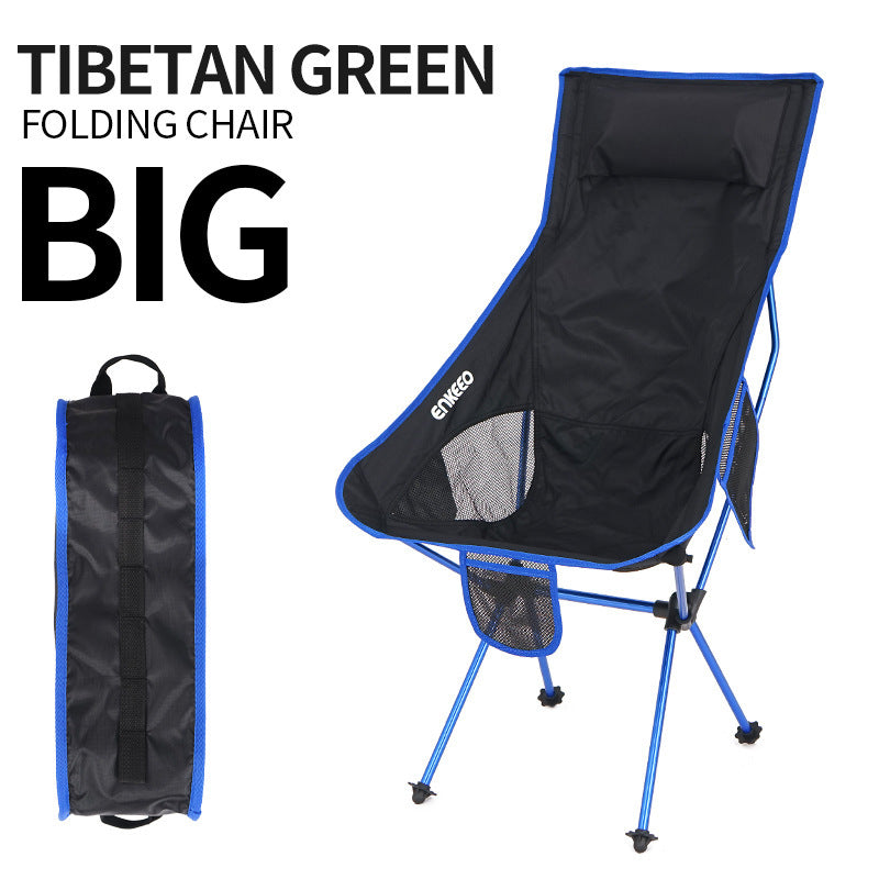 Moon Chair Heightening Large Fishing Chair Folding Chair Camping Back Chair Aluminum Alloy Leisure Chair - globaltradeleader