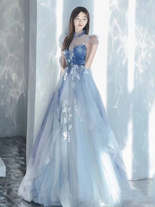 Blue Evening Dress Elegant Socialite - globaltradeleader