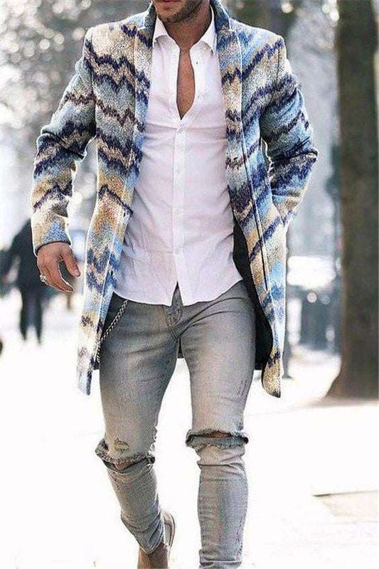 Men's Woolen Stand Collar Mid-length Trench Coat - globaltradeleader