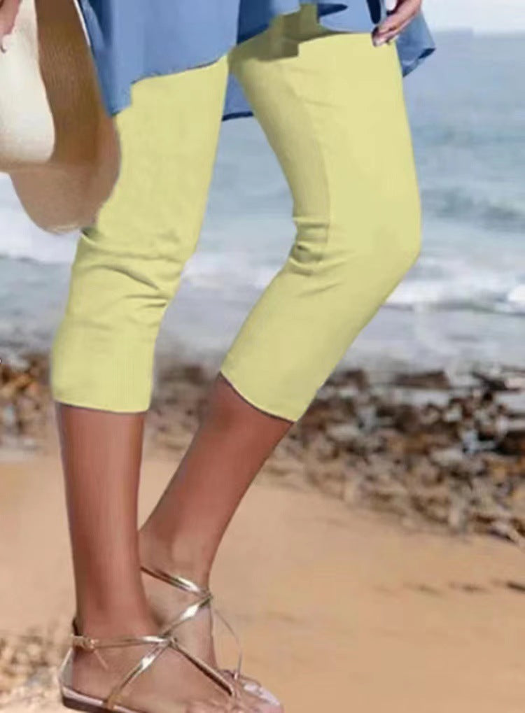 Summer Women's Plain Casual Leggings - globaltradeleader