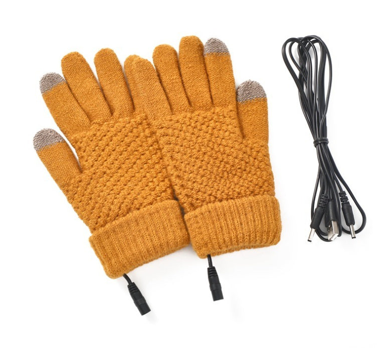 USB Heating Electric Heating Gloves Thermal Thickened Knitting - globaltradeleader