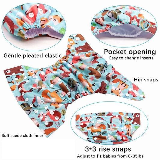 Cute Cartoon Printed Baby Cloth Diapers - globaltradeleader