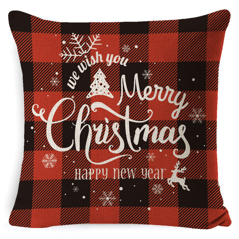 Christmas Linen Printing Decoration Pillowcase