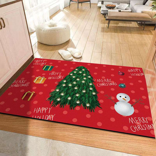 Christmas Holiday Atmosphere Non-slip Leather Mat
