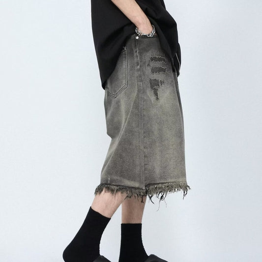 Mid-waist New Distressed Summer Zipper Washed Jeans - globaltradeleader