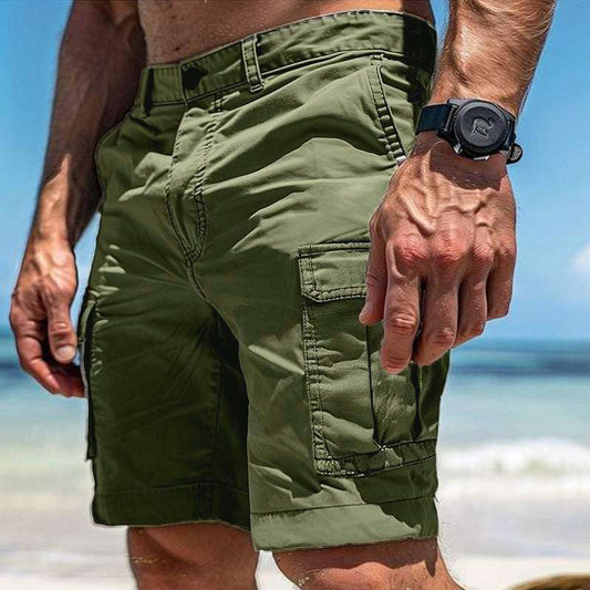 Men's Cargo Shorts Summer Multi-Pocket Button Zipper Pants With Pockers Fashion Beach Pants - globaltradeleader