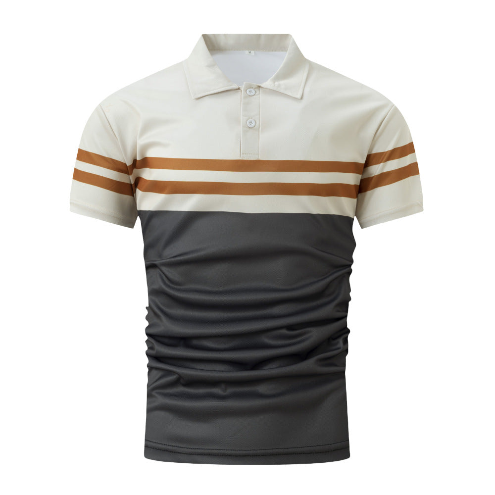 Striped Printed Men's Casual Polo Shirt - globaltradeleader