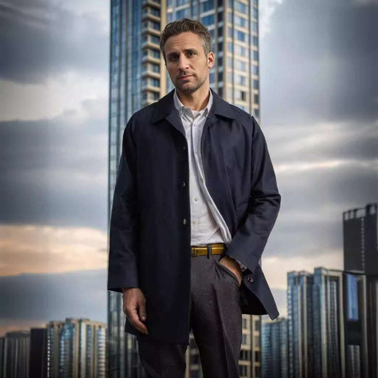 Long Sleeve Trench Coat Men's Lapel Slim-fit Single-breasted Casual Jacket - globaltradeleader