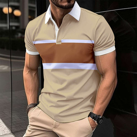Striped Printed Men's Casual Polo Shirt - globaltradeleader