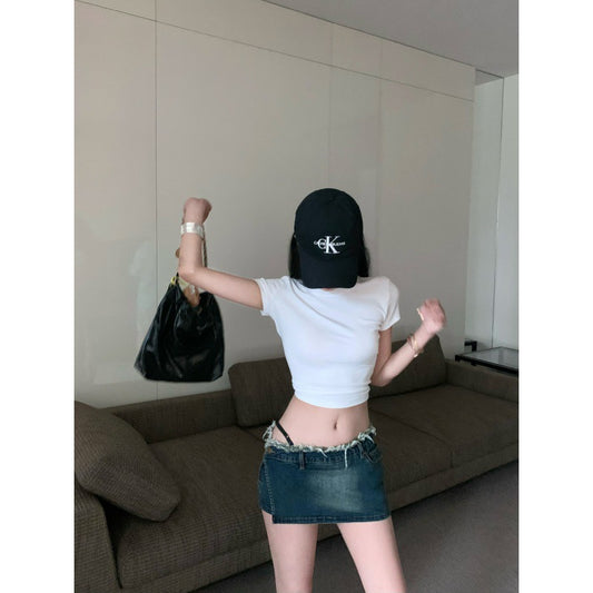 Retro Denim Short Culotte Low Waist Slimming Sheath - globaltradeleader