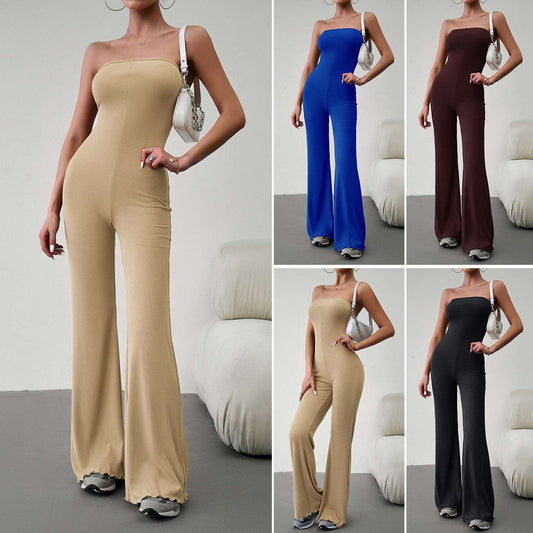 Diyun Designs European And American Women's Clothing Autumn And Winter Elegant Temperament Slim Sexy Tube Top Jumpsuit