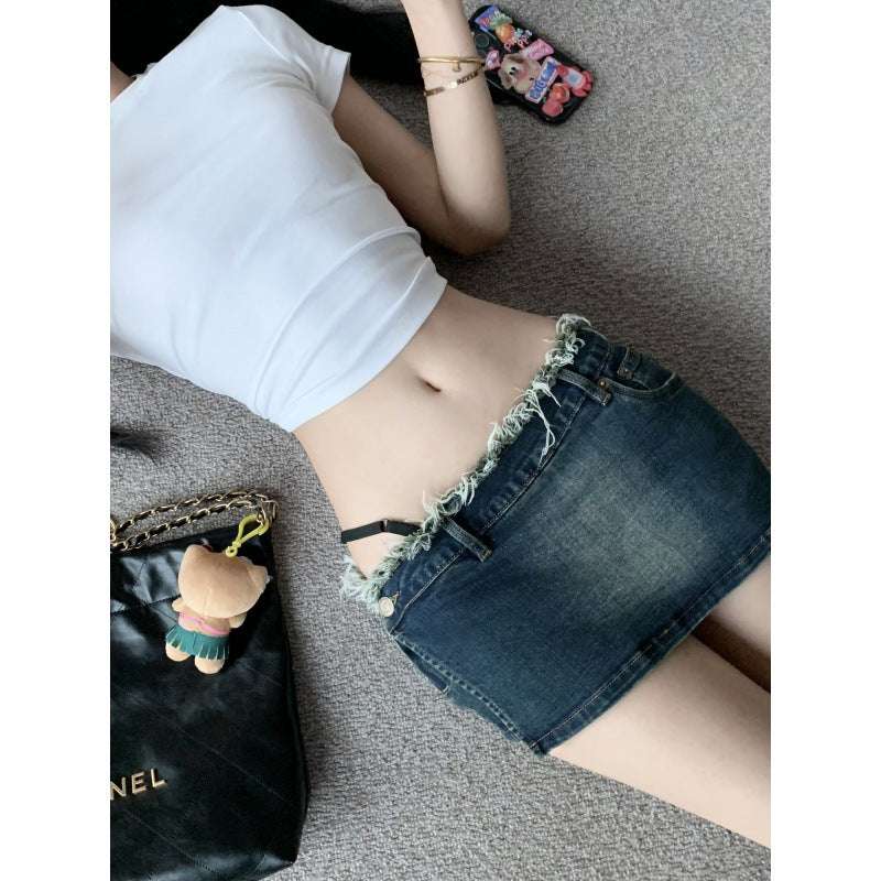 Retro Denim Short Culotte Low Waist Slimming Sheath - globaltradeleader
