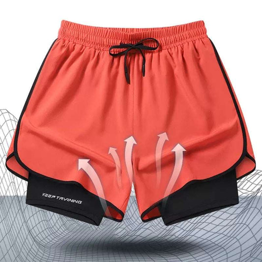 Men's Marathon Track And Field Lining Fake Two Pieces Training Quick-drying Shorts - globaltradeleader