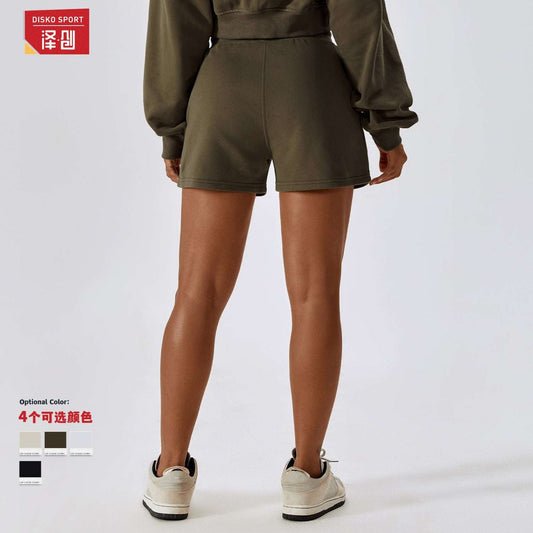 Zechuang Autumn And Winter Drawstring Loose Sports Shorts Women's Outdoor Straight Sweatpants Casual Sports Sweatshirt Shorts